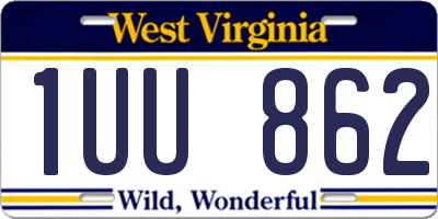 WV license plate 1UU862