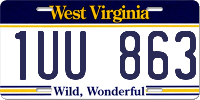 WV license plate 1UU863