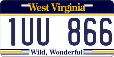 WV license plate 1UU866