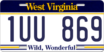 WV license plate 1UU869