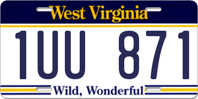 WV license plate 1UU871
