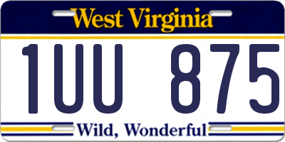 WV license plate 1UU875