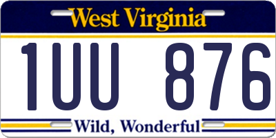 WV license plate 1UU876