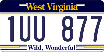 WV license plate 1UU877