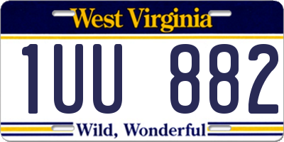 WV license plate 1UU882