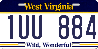 WV license plate 1UU884
