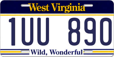 WV license plate 1UU890