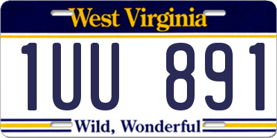 WV license plate 1UU891