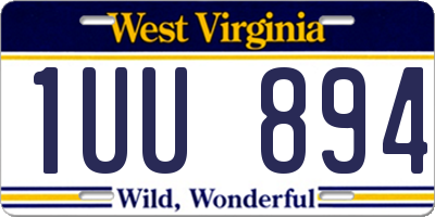 WV license plate 1UU894