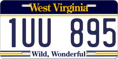 WV license plate 1UU895
