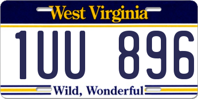 WV license plate 1UU896