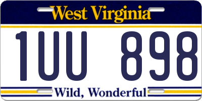WV license plate 1UU898