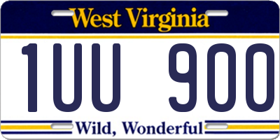 WV license plate 1UU900