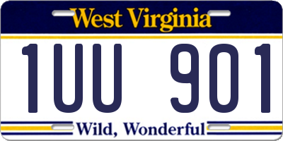 WV license plate 1UU901