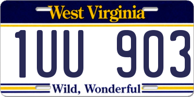 WV license plate 1UU903