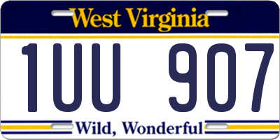 WV license plate 1UU907