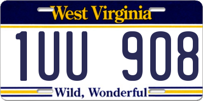 WV license plate 1UU908