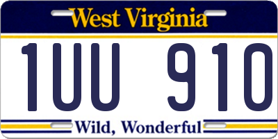 WV license plate 1UU910