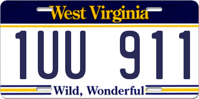 WV license plate 1UU911