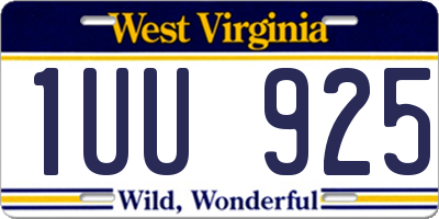 WV license plate 1UU925