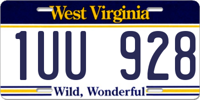 WV license plate 1UU928