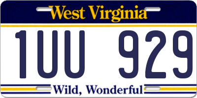 WV license plate 1UU929
