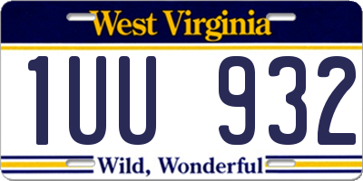 WV license plate 1UU932