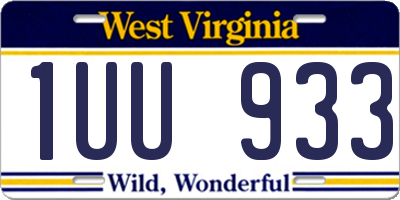 WV license plate 1UU933