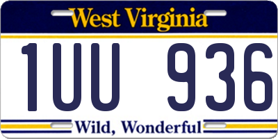 WV license plate 1UU936