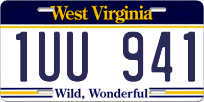 WV license plate 1UU941