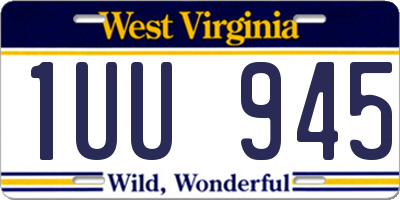 WV license plate 1UU945