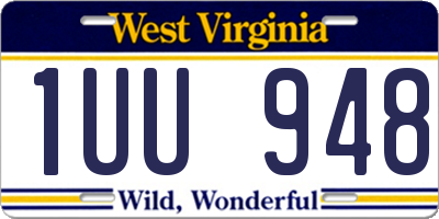 WV license plate 1UU948