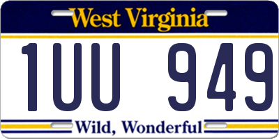 WV license plate 1UU949