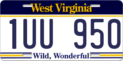 WV license plate 1UU950