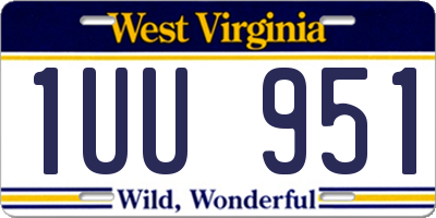 WV license plate 1UU951