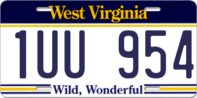 WV license plate 1UU954