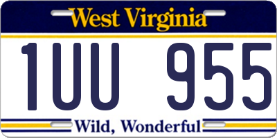 WV license plate 1UU955