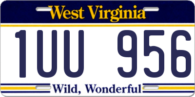 WV license plate 1UU956