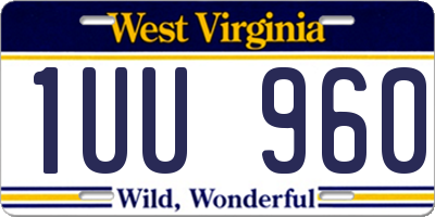 WV license plate 1UU960