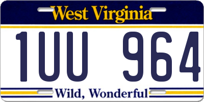 WV license plate 1UU964