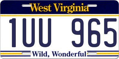 WV license plate 1UU965