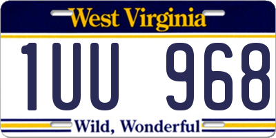 WV license plate 1UU968