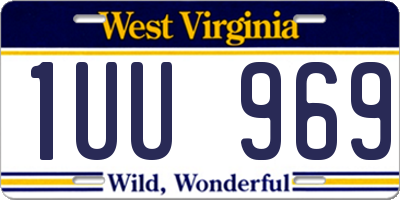 WV license plate 1UU969