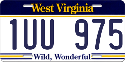 WV license plate 1UU975