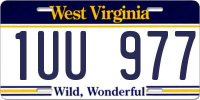 WV license plate 1UU977
