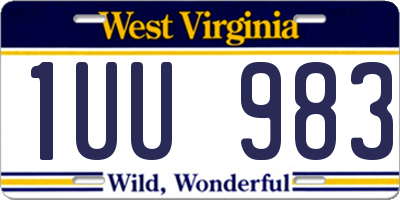 WV license plate 1UU983