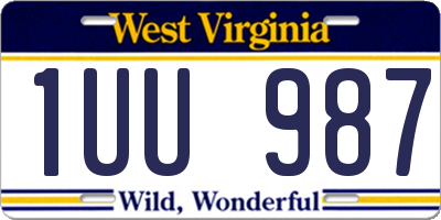WV license plate 1UU987