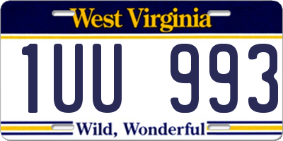 WV license plate 1UU993