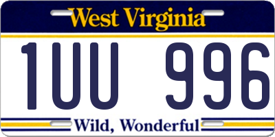 WV license plate 1UU996