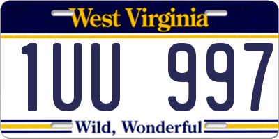 WV license plate 1UU997